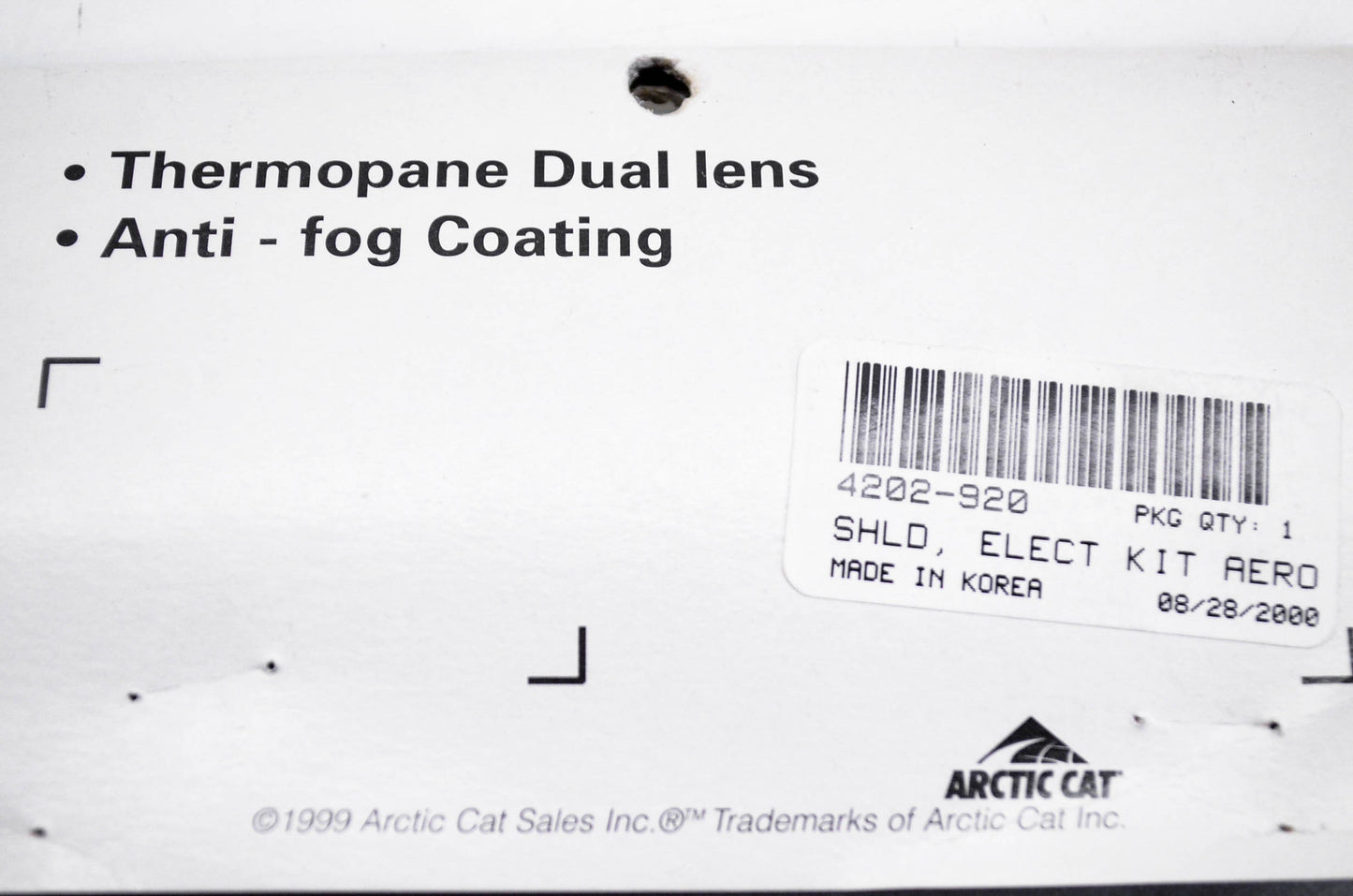 New OEM Arctic Cat 4202-920 Elect AERO Helmet Shield W/Wiring Kit NOS