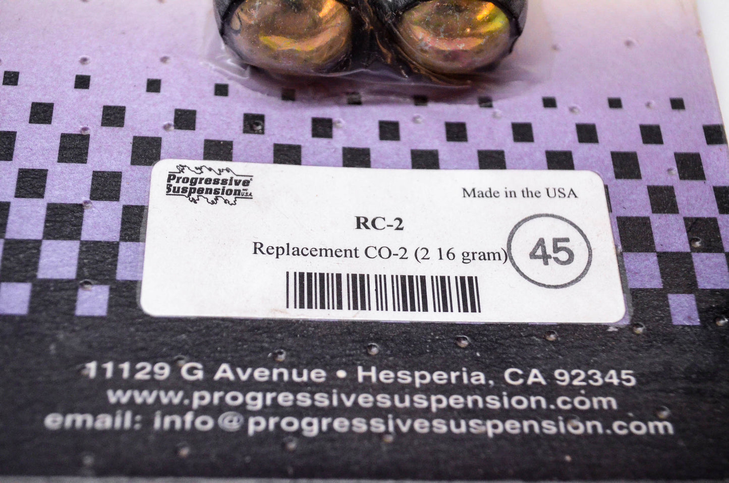 Progressive Suspension RC-2 Replacement CO-2 Cartridges Qty 2 NOS