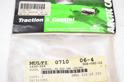 New OEM Arctic Cat 1639-524 Backer Plates Aluminum Qty 96 NOS