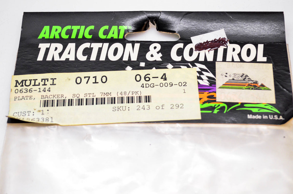 New OEM Arctic Cat 0636-144 Backer Plates Steel Qty 48 NOS