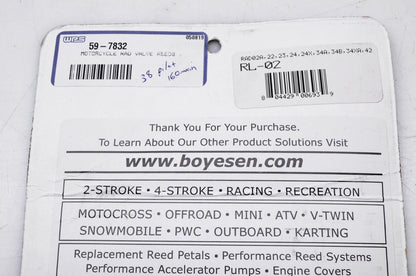 Boyesen RL-02, 59-7832, RL 02 19 04 Rad Valve Power Reeds NOS