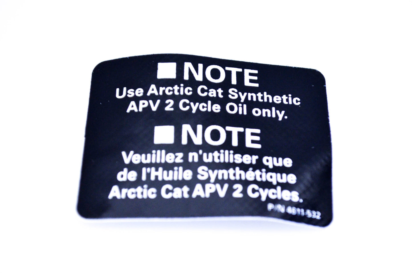 New OEM Arctic Cat 4611-532 Synthetic Oil Tank Decal NOS