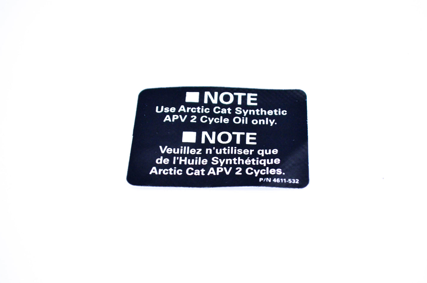 New OEM Arctic Cat 4611-532 Synthetic Oil Tank Decal NOS