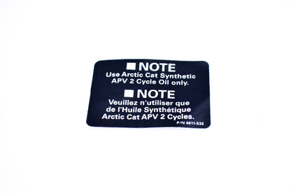 New OEM Arctic Cat 4611-532 Synthetic Oil Tank Decal NOS