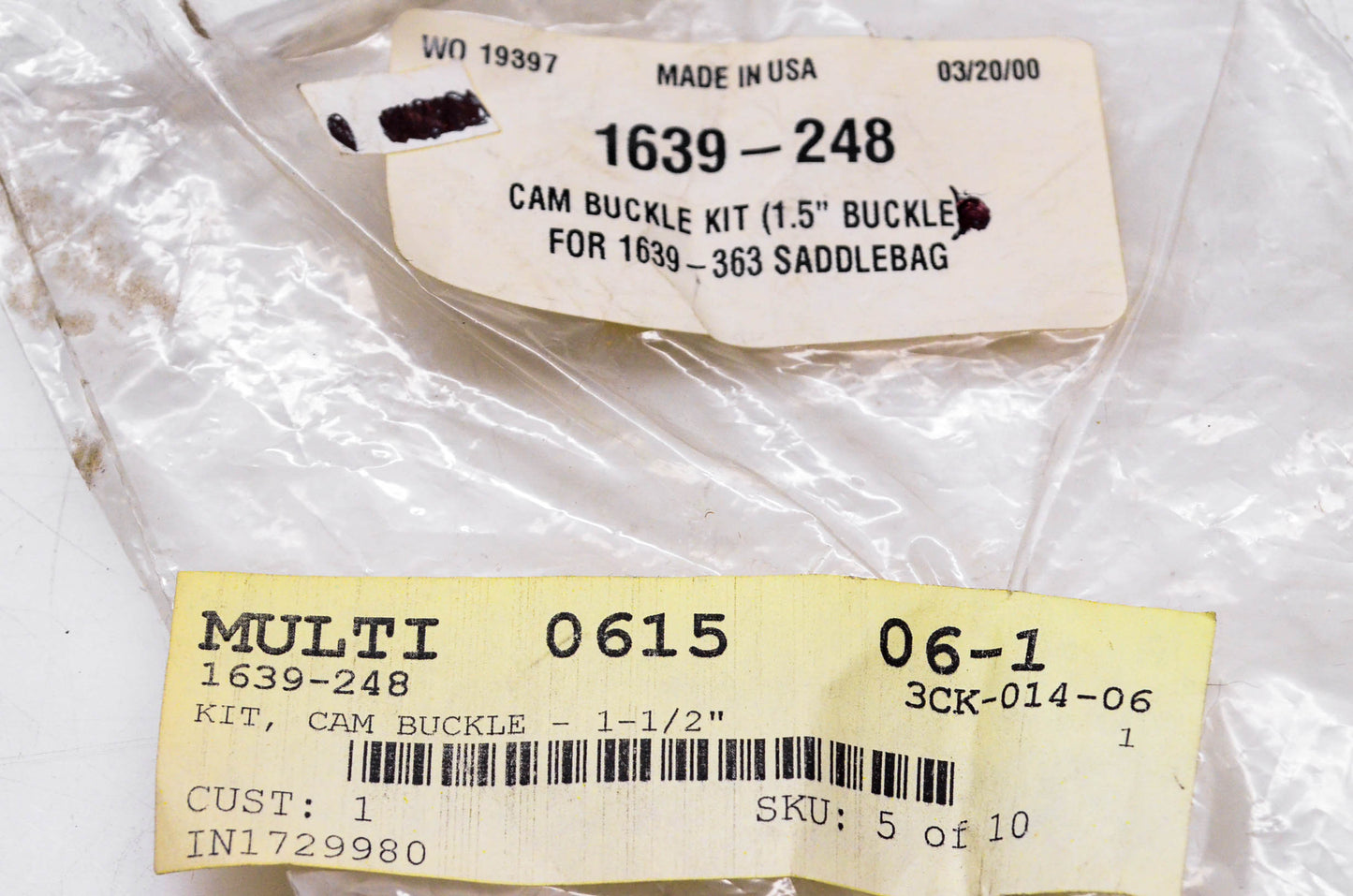 New OEM Arctic Cat 1639-248 Cam Buckle Kit 1.5" NOS