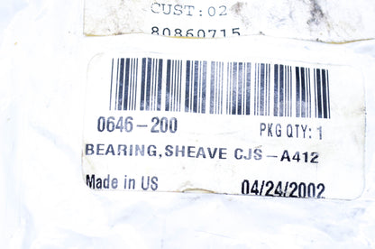 New OEM Arctic Cat 0646-200 Sheave Bearing NOS