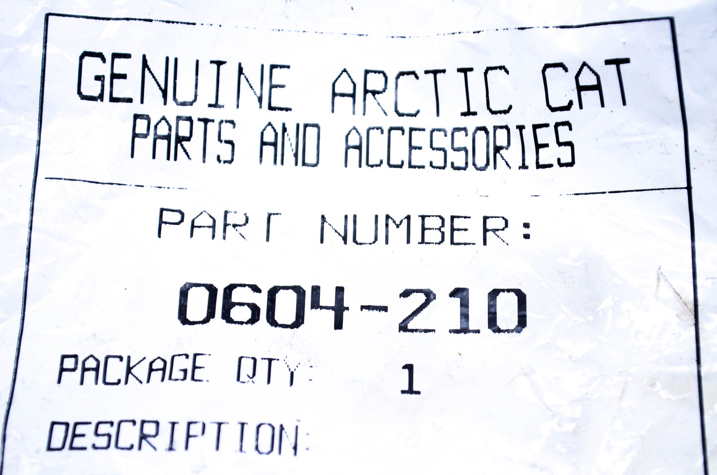 New OEM Arctic Cat 0604-210 Center Idler Wheel NOS