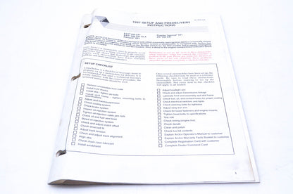 OEM Arctic Cat 2255-539 1997 Setup & Predelivery Instructions