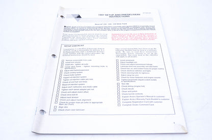 OEM Arctic Cat 2255-537 1997 Setup & Predelivery Instructions