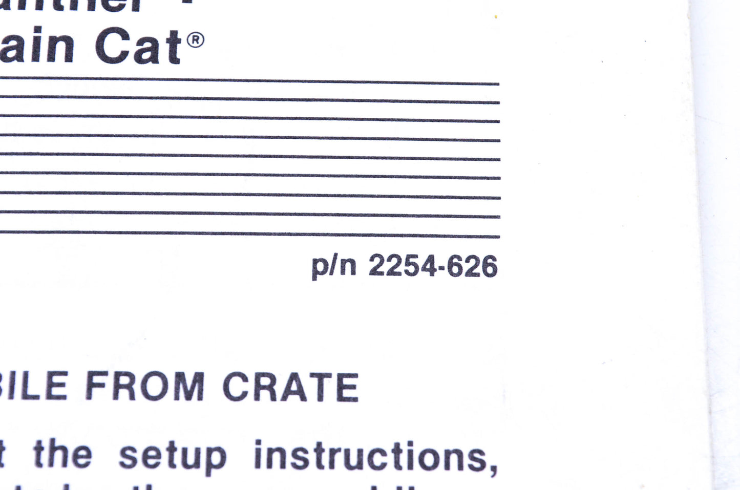 New OEM Arctic Cat 2254-626 Setup & Predelivery Instructions NOS