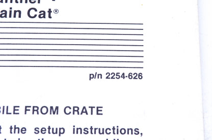 New OEM Arctic Cat 2254-626 Setup & Predelivery Instructions NOS