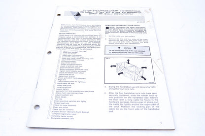 OEM Arctic Cat 2254-627 Setup & Predelivery Instructions