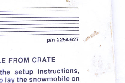 OEM Arctic Cat 2254-627 Setup & Predelivery Instructions