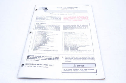 OEM Arctic Cat 2254-953 Setup & Predelivery Instructions