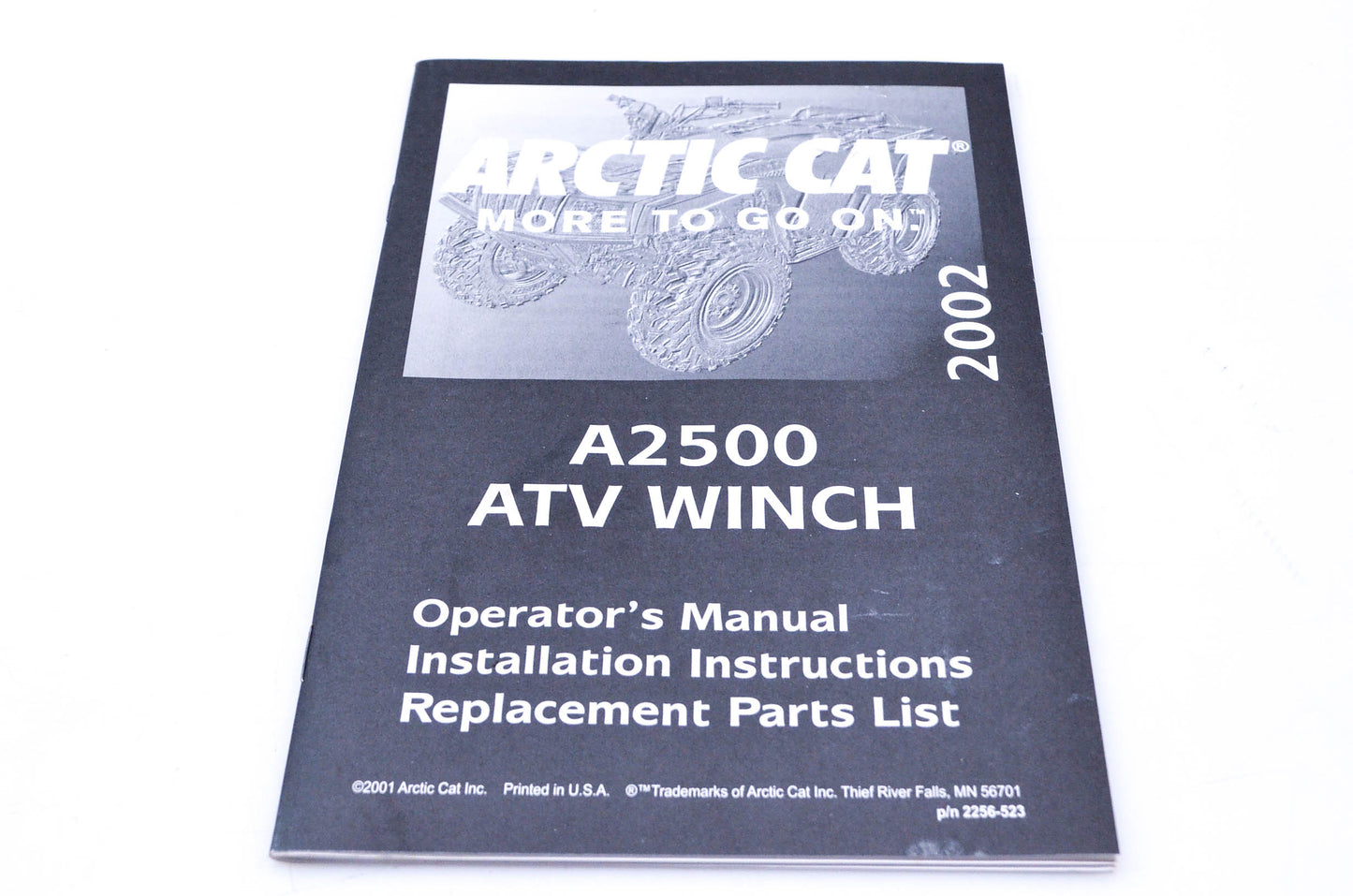 New OEM Arctic Cat 2256-523 2002 Operators Manual, Installation Instructions, Replacement Parts List NOS