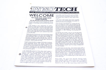 DynoTech 1992 Snowmobile Performance Publication Volume 4 Number 1 NOS