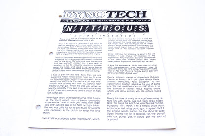 DynoTech 1991 Snowmobile Performance Publication Volume 3 Number 5 NOS