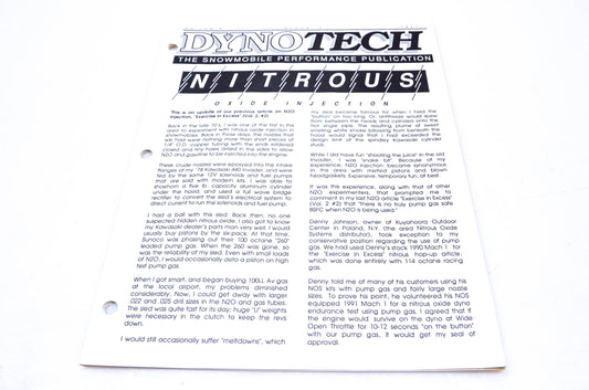 DynoTech 1991 Snowmobile Performance Publication Volume 3 Number 5 NOS