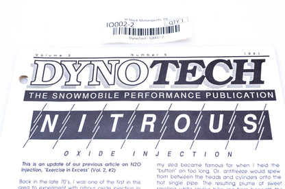 DynoTech 1991 Snowmobile Performance Publication Volume 3 Number 5 NOS