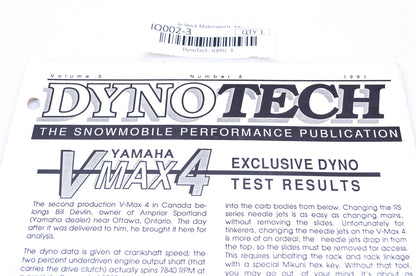DynoTech 1991 Snowmobile Performance Publication Volume 3 Number 6 NOS