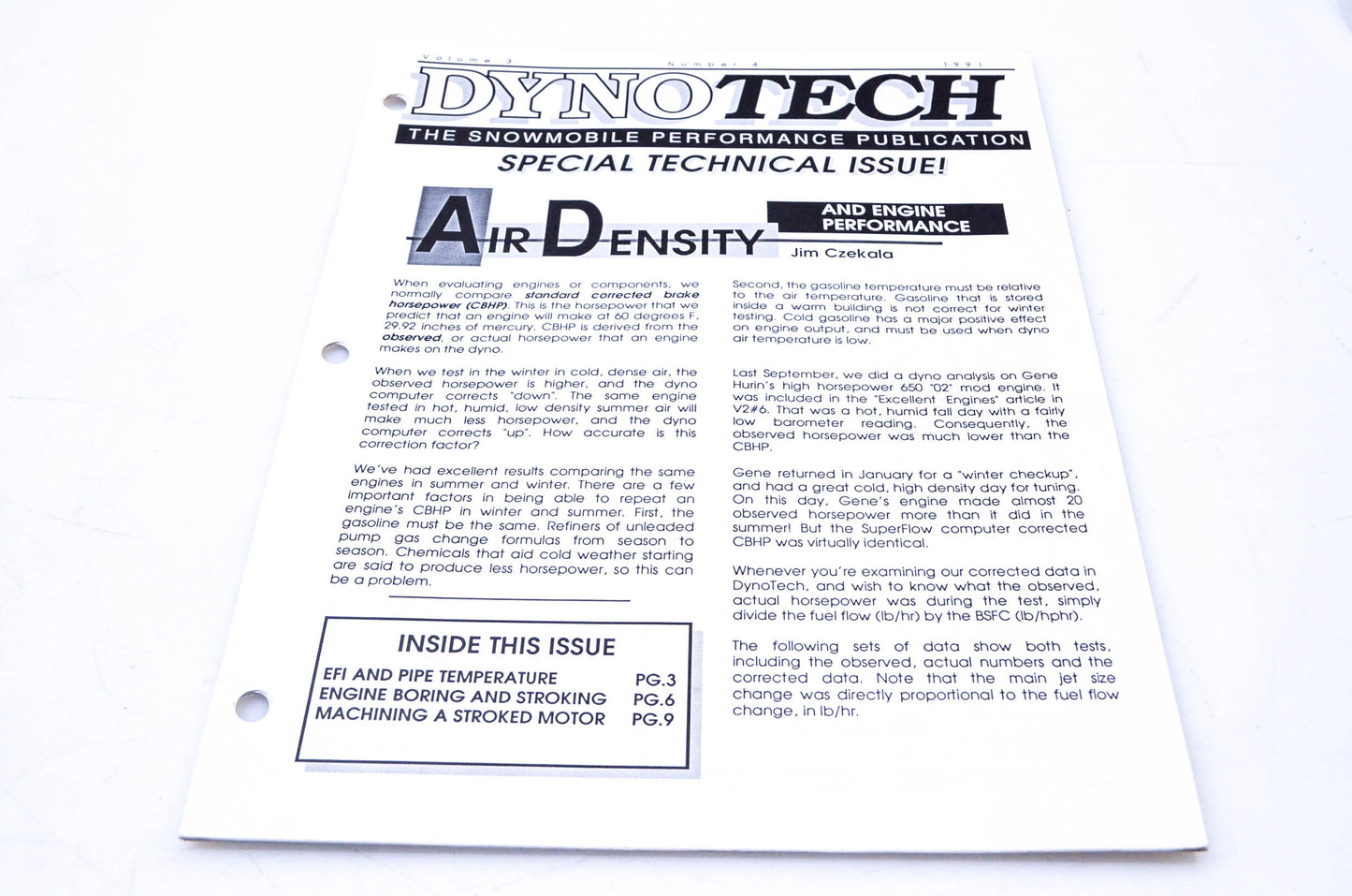 DynoTech 1991 Snowmobile Performance Publication Volume 3 Number 4 NOS