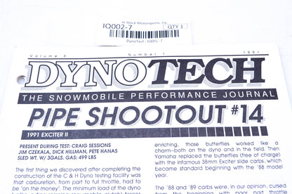 DynoTech 1991 Snowmobile Performance Journal Volume 3 number 1 NOS