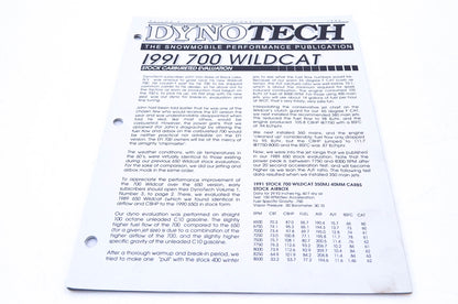 DynoTech 1990 Snowmobile Performance Publication Volume 2 Number 6 NOS