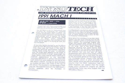 DynoTech 1990 Snowmobile Performance Publication Volume 2 Number 5 NOS