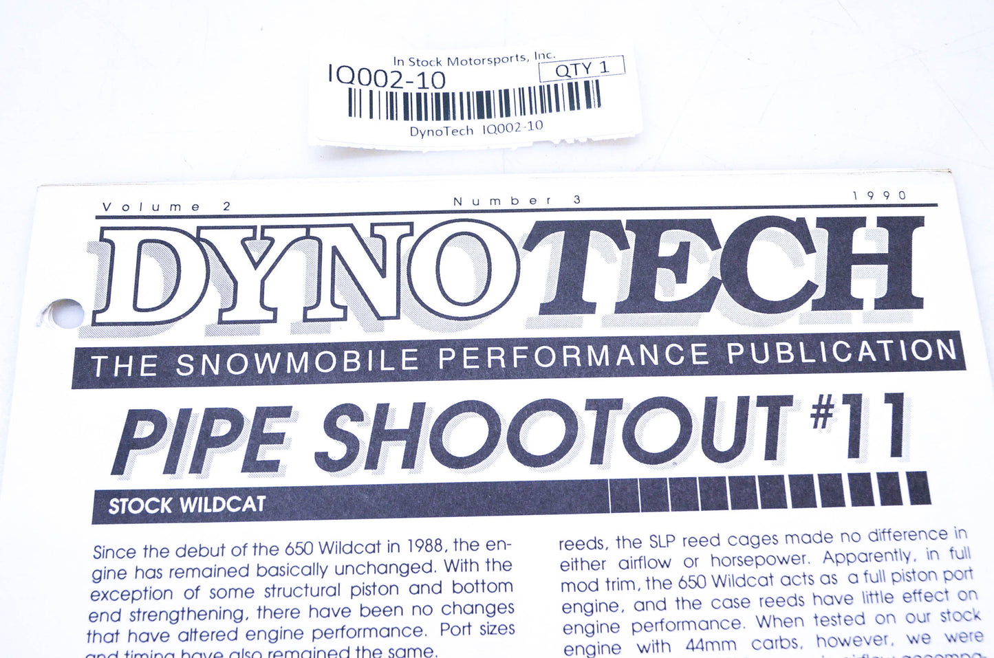 DynoTech 1990 Snowmobile Performance Publication Volume 2 Number 3 NOS