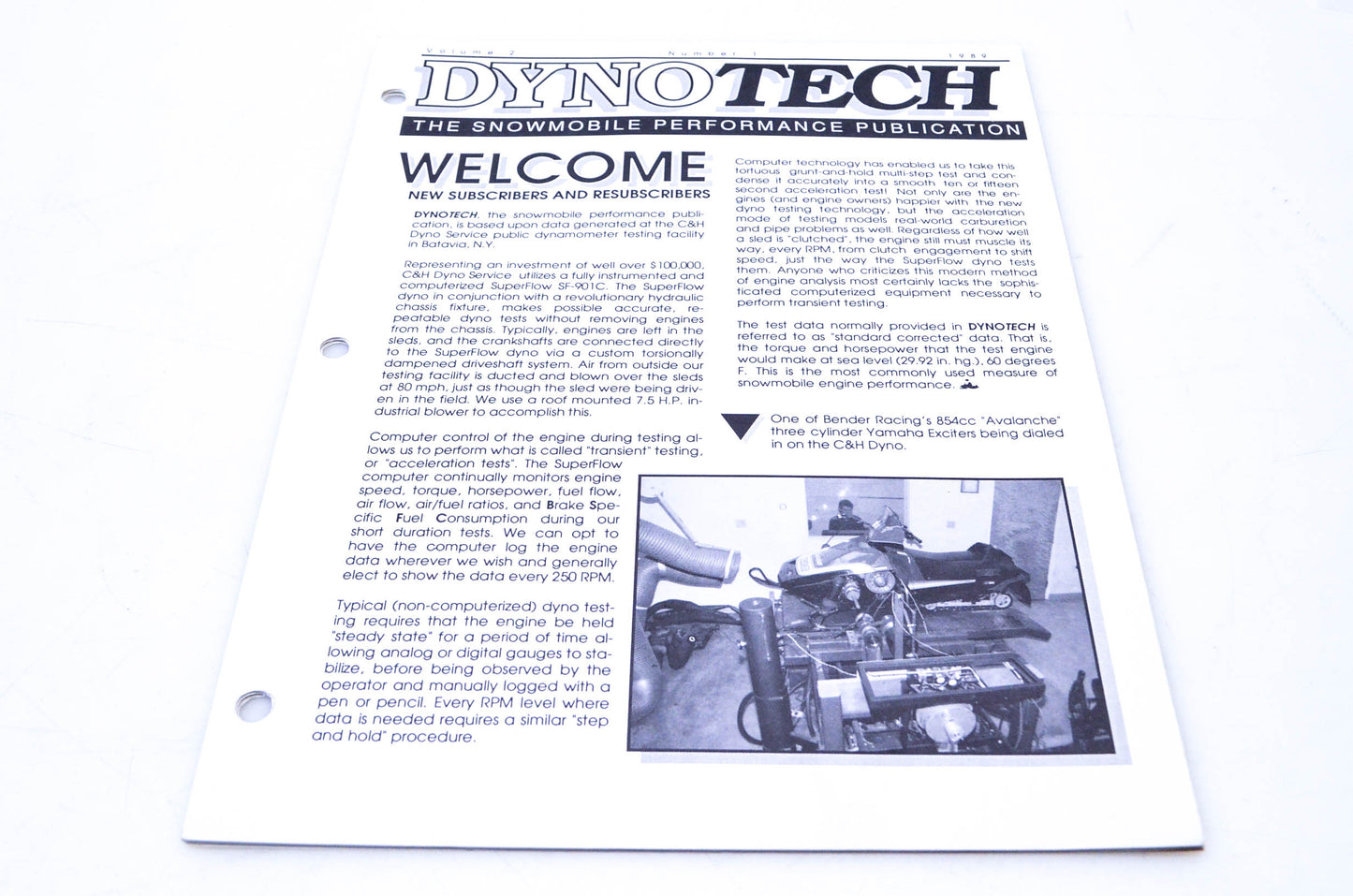 DynoTech 1989 Snowmobile Performance Publication Volume 2 Number 1 NOS