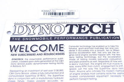 DynoTech 1989 Snowmobile Performance Publication Volume 2 Number 1 NOS