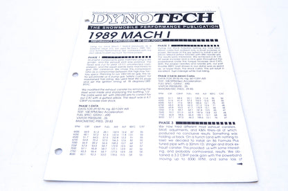 DynoTech 1989 Snowmobile Performance Publication Volume 1 Number 5 NOS