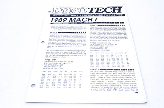 DynoTech 1989 Snowmobile Performance Publication Volume 1 Number 5 NOS