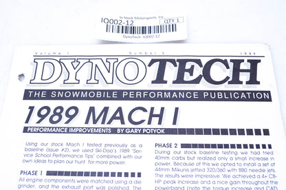 DynoTech 1989 Snowmobile Performance Publication Volume 1 Number 5 NOS