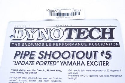 DynoTech 1989 Snowmobile Performance Publication Volume 1 Number 4 NOS