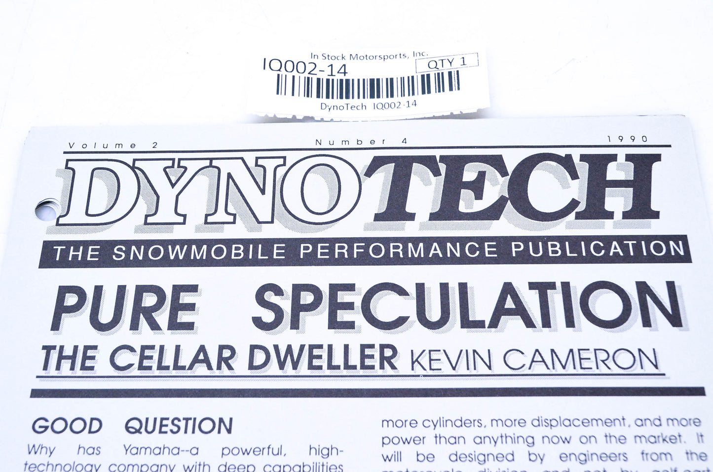 DynoTech 1990 Snowmobile Performance Publication Volume 2 Number 4 NOS