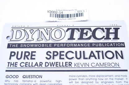 DynoTech 1990 Snowmobile Performance Publication Volume 2 Number 4 NOS