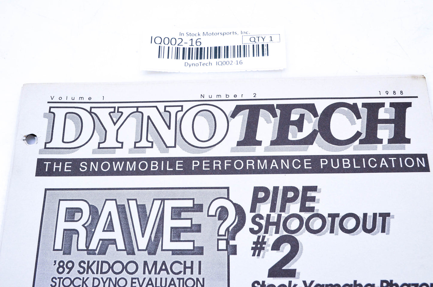 DynoTech 1988 Snowmobile Performance Publication Volume 1 Number 2 NOS