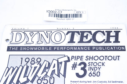 DynoTech 1988 Snowmobile Performance Publication Volume 1 Number 3 NOS