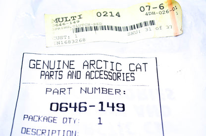 New OEM Arctic Cat 0646-149 Clutch Spring NOS