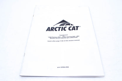 New OEM 2256-204 1999 Arctic Cat Supplement Service Manual to PN 2255-939 NOS