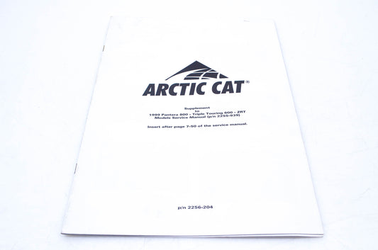 New OEM 2256-204 1999 Arctic Cat Supplement Service Manual to PN 2255-939 NOS