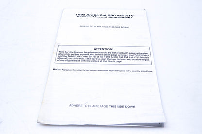 OEM Arctic Cat 2255-956 1998 Arctic Cat 500 4x4 ATV Service Manual Supplement