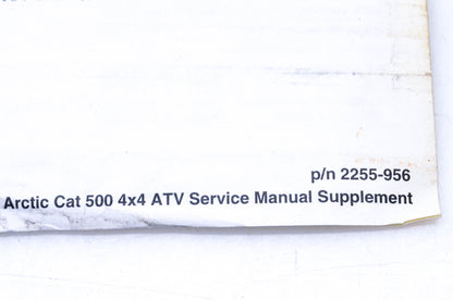 OEM Arctic Cat 2255-956 1998 Arctic Cat 500 4x4 ATV Service Manual Supplement