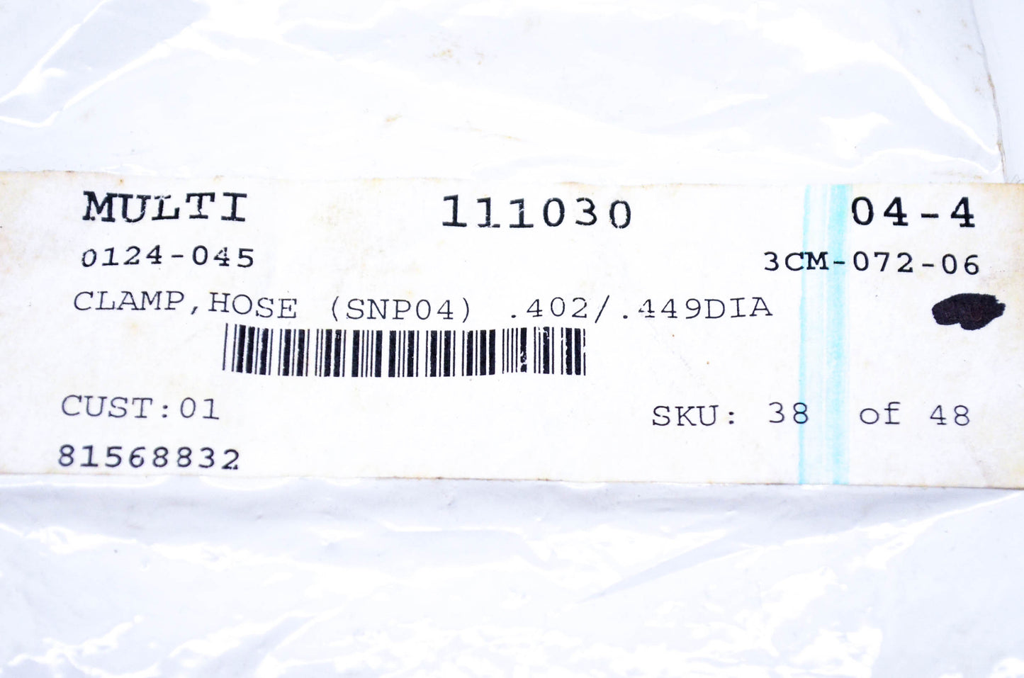 New OEM Arctic Cat 0124-045 Hose Clamp SNP04 NOS