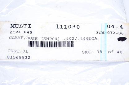 New OEM Arctic Cat 0124-045 Hose Clamp SNP04 NOS