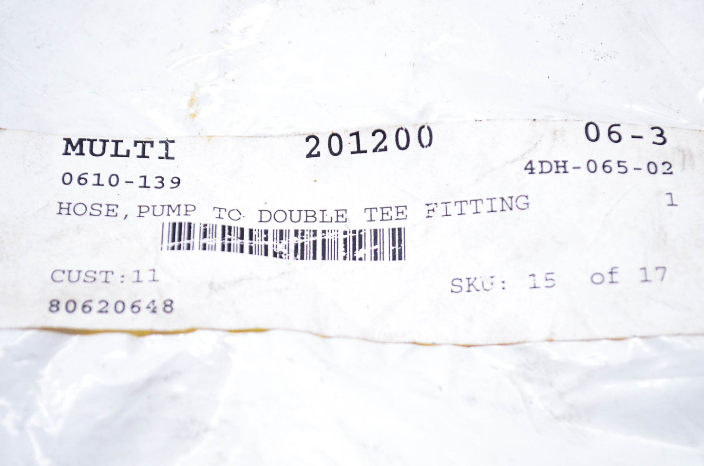 New OEM Arctic Cat 0610-139 Double Tee Fitting Hose to Pump NOS