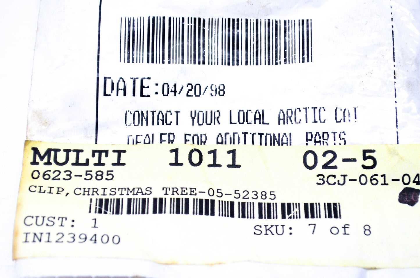 New OEM Arctic Cat 0623-585 Tigershark Christmas Tree Clip NOS