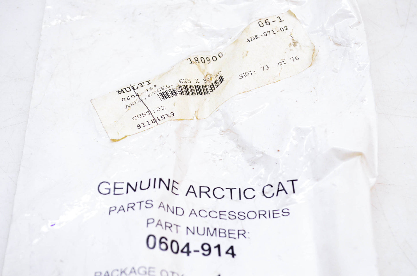 New OEM Arctic Cat 0604-914 Steel Axle NOS