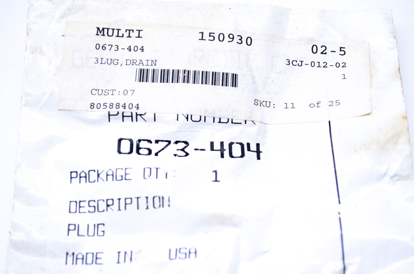 New OEM Arctic Cat 0673-404 Drain Plug NOS